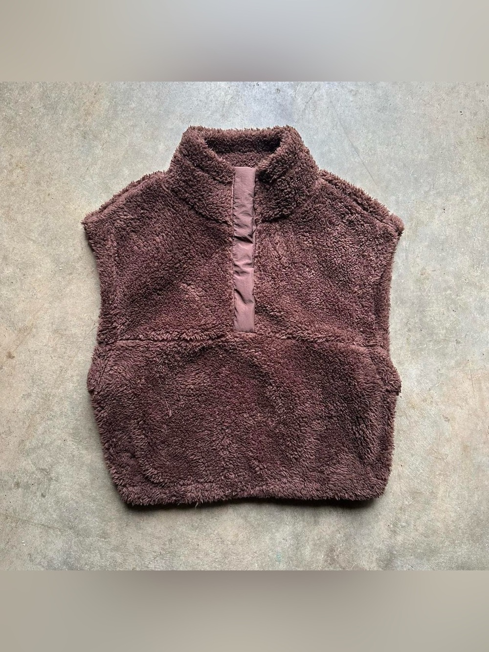 H&M brown sherpa vest